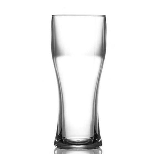 transparentes Weizenbierglas aus Kunststoff mit einem Fassungsvermögen von 57 cl. dieses Glas ist sowohl für Druck als auch für Gravur geeignet